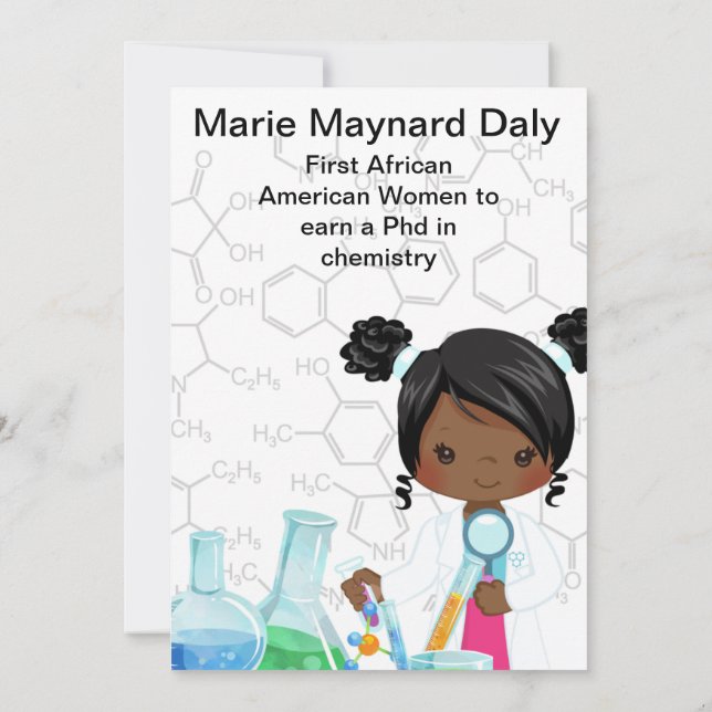 Lil Miss Scientist Birthday Invitation Card (Reverso)