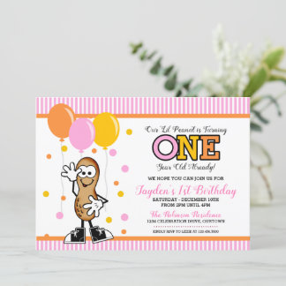 Lil Peanut ONE (chica) Invitación de cumpleaños