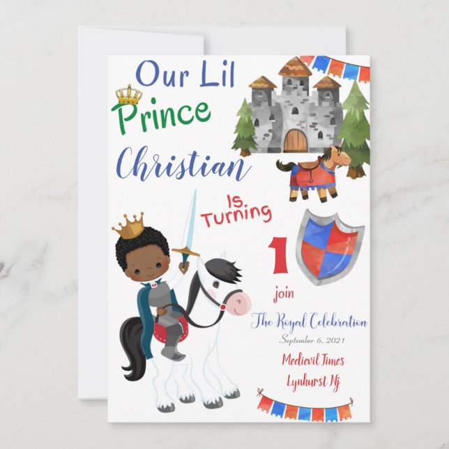 Lil Prince Tarjeta de invitación al cumpleaños (Anverso)