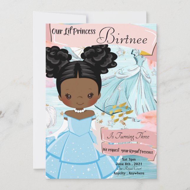 Lil Princess Birthday Invitation Card (Anverso)