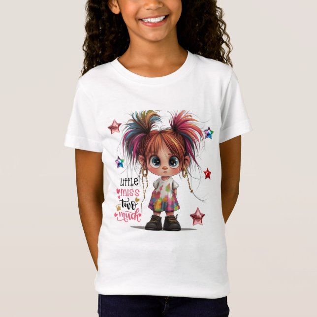 Lil Quirky Chica Dos Mucha Camiseta Para Niños (Anverso)