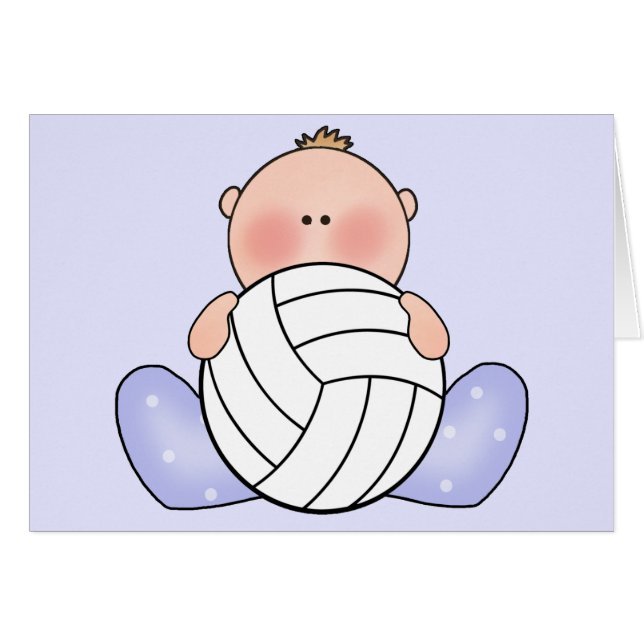 Lil Volleyball Baby Boy Blank Card (Anverso (Horizontal))