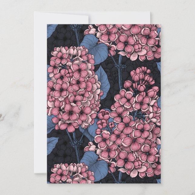 Lila rosa sobre azul oscuro (Anverso)