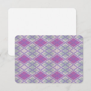 LILAC ARGYLE TEJIDO 3.5x5 Tarjeta plana / Horizont