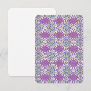 LILAC ARGYLE TEJIDO 3.5x5 Tarjeta plana / vertical