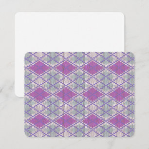 LILAC ARGYLE TEJIDO 4.25x5.5 Tarjeta plana / Horiz