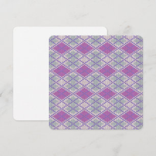 LILAC ARGYLE TEJIDO 5.25" Tarjeta plana cuadrada