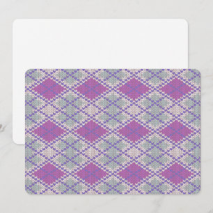 LILAC ARGYLE TEJIDO 5x7 Tarjeta Plana / Horizontal