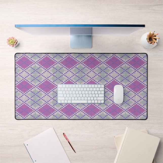 LILAC ARGYLE TEJIDO Alfombrilla para escritorio de (Oficina 1)