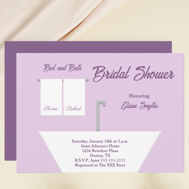 Lilac Bed and Bed Bridal Shower Invitación (Subido por el creador)