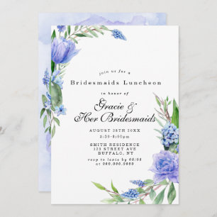 Lilac Blue Floral Bridesmaids Luncheon