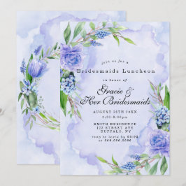 Lilac Blue Floral Bridesmaids Luncheon
