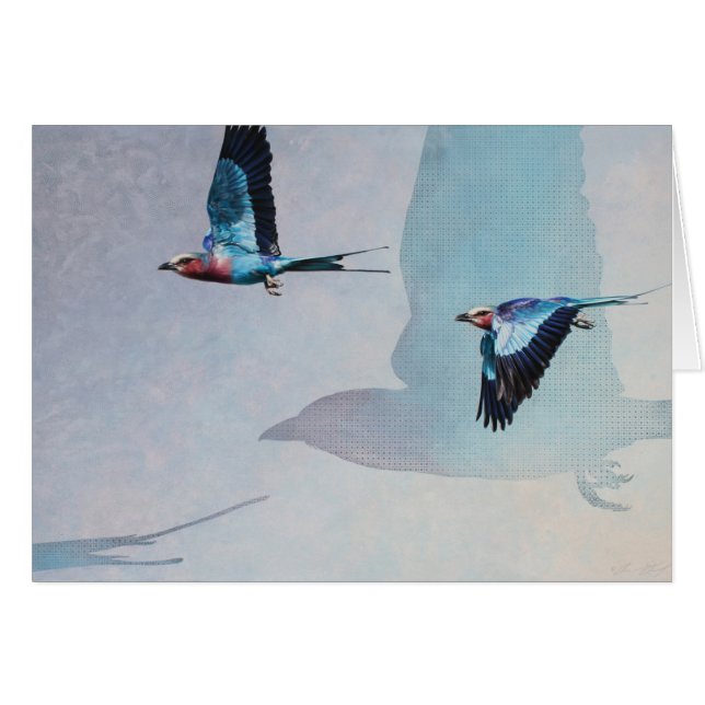 Lilac-Breast Roller Blank Card, Denman (Anverso (Horizontal))