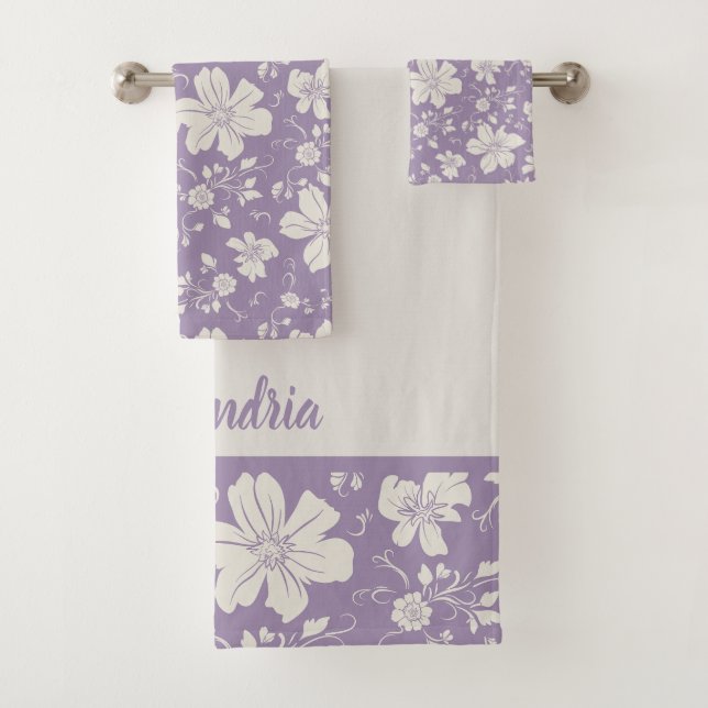 lilac de patrón floral monocromo elegante (In situ)