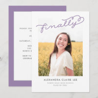 Lilac Finalmente Invitación de Graduación de Foto