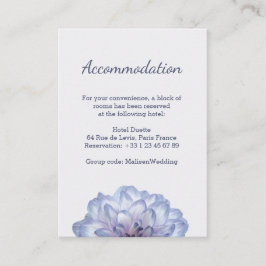 Lilac floral boda hotel info tarjeta de gabinete