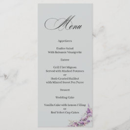 Lilac floral Elegant Calligraphy Menu
