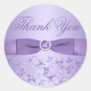 Lilac Floral Gracias Pegatina