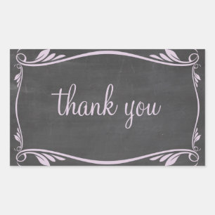 Lilac Flourish Chalkboard Gracias Pegatinas