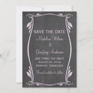 Lilac Flourish Chalkboard Guardar la invitación de