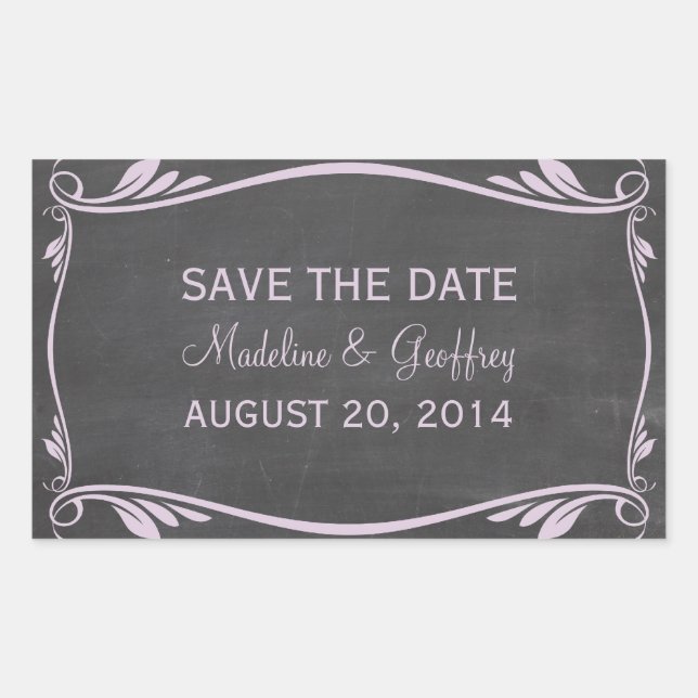 Lilac Flourish Chalkboard Salven a los Pegatinas d (Anverso)
