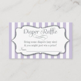 Lilac Gray Diaper Raffle Baby Shower Tarjetas Purp