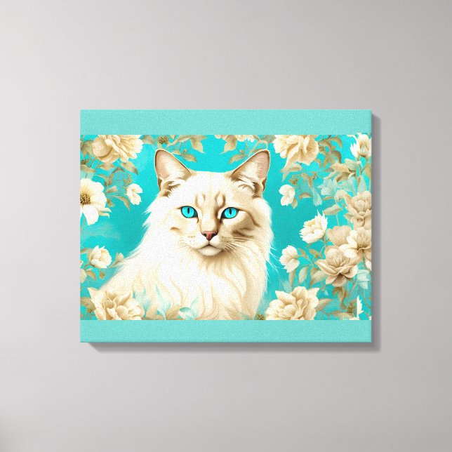 Lilac Lynx Point Arte Retrato Siamés (Anverso)