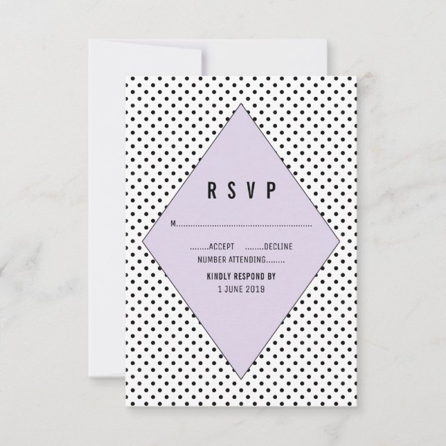 Lilac Modern Polka Dots RSVP (Anverso)