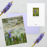 Lilac Morple Pickerelweed Flor Monet Inspirado<br><div class="desc">El único pico de la Pickerelweed, Ponteseria cordata, floreciendo con flores de lila y morado contra el lavado en tonos verdes y dorados amarillos. Estas bellas tarjetas de fotografía de la naturaleza pueden ser usadas para notas de agradecimiento o el texto principal "Gracias" puede ser fácilmente cambiado o borrado Las...</div>