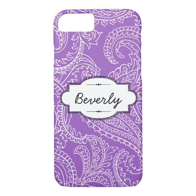 Lilac Paisley iPhone 7 Apenas Funda (Reverso)