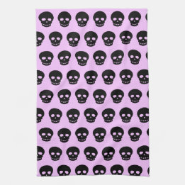 Lilac Pastel Gótico Skulls Kitchel Toalla