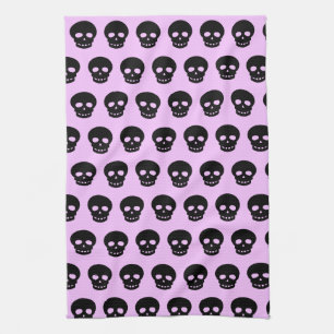 Lilac Pastel Gótico Skulls Kitchel Toalla