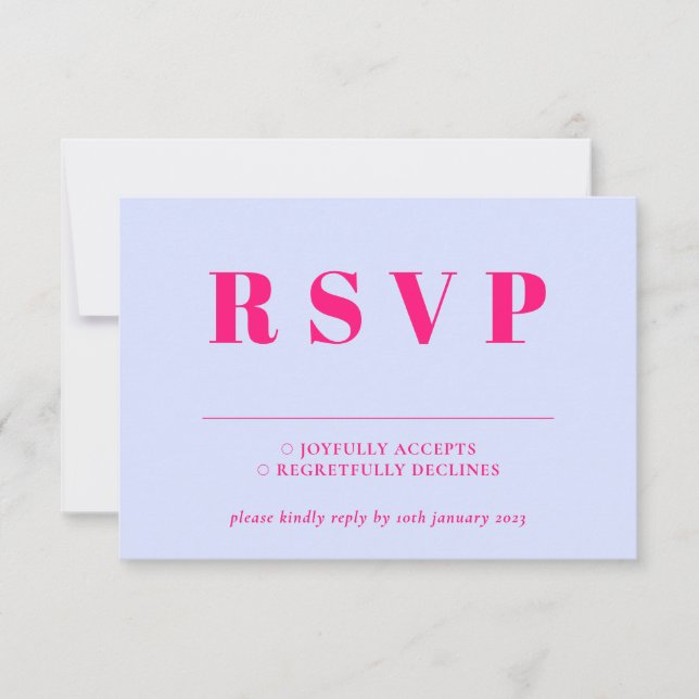 Lilac Pink RSVP Wedding Response (Anverso)