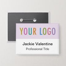 Lilac Purple Pin Back Badge con el botón Nombre de