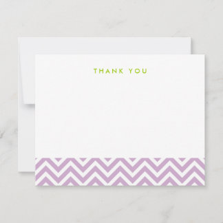 Lilac Purple Simple Chevron Gracias Cartas De Nota
