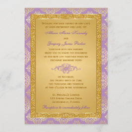 Lilac, Purpurina de FAUX, invitación a matrimonio 
