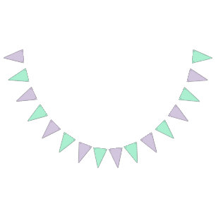 Lilac rosa y menta, pancarta de Bunting triangular
