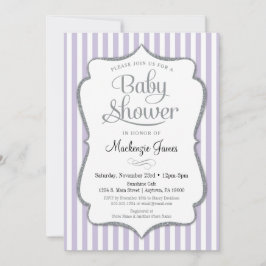 Lilac Silver Baby Shower Invitación Lavanda Gris