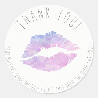 Lilac Watercolor Gracias pegatinas