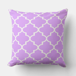 Lilac White Quatrefoil Almohada Lattice