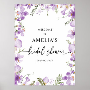Lilac Wildflowers Ducha de novia Posters de bienve