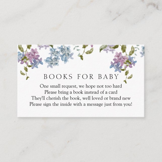 Lilac y Lavender Books para la Tarjeta de Alojamie (Anverso)