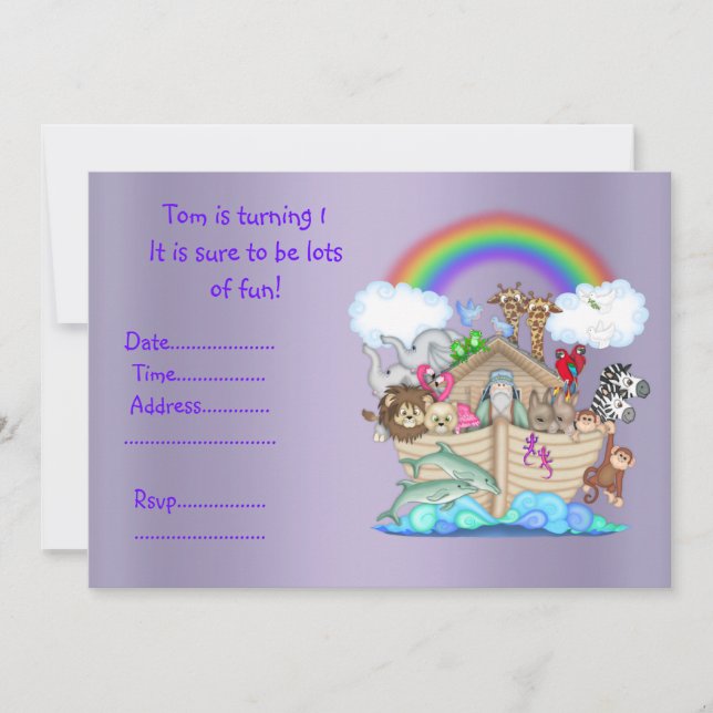 LILAC ZOO Primera Invitación de Cumpleaños (Anverso)