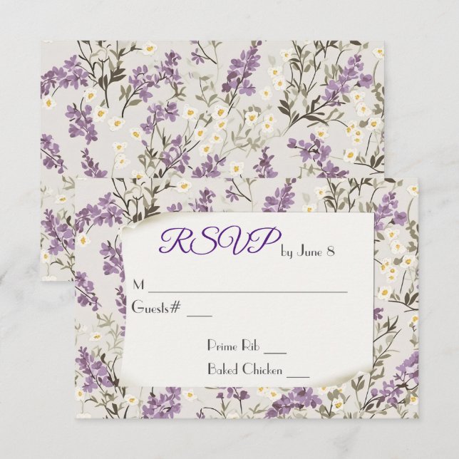 Lilacias de Boda RSVP (Anverso / Reverso)