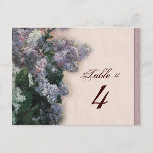 Lilacs impresionistas - Tarjeta de número de tabla
