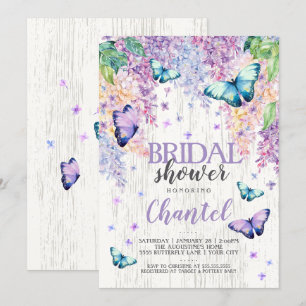 Lilacs y mariposa   Invitación a la ducha de novia