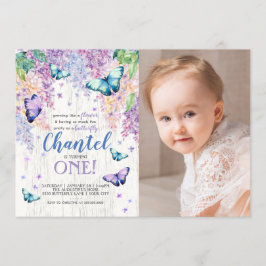 Lilacs y mariposa| Invitación al cumpleaños de la 