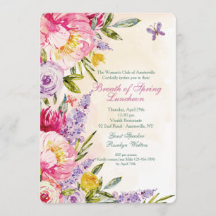 Lilacs y Peonies Invitación al almuerzo