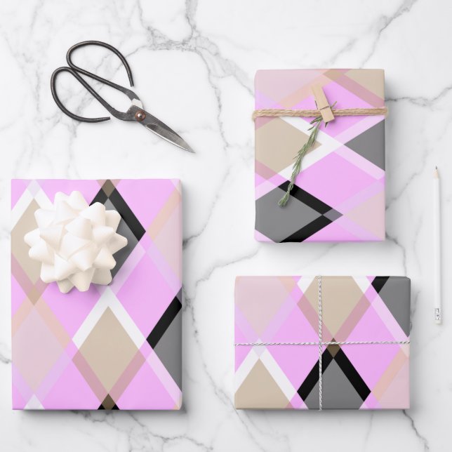 Lílago de papel de envoltura de patrón de diamante (Anverso)