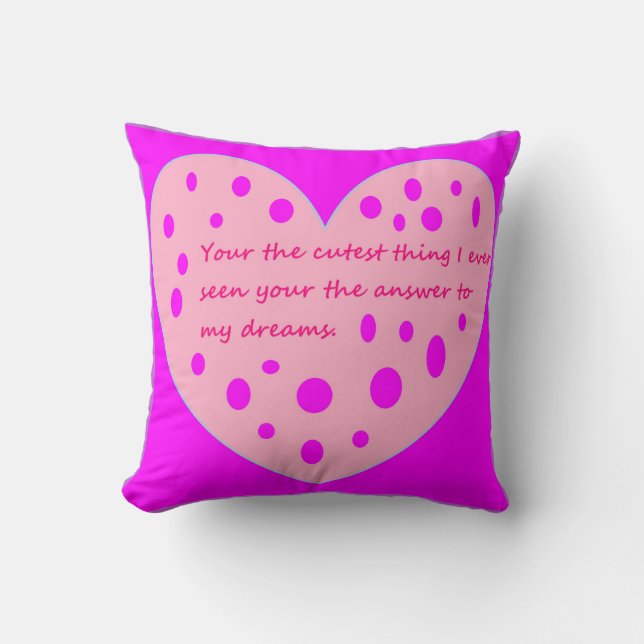 Lílago rosa lindo Valentín amor regalo de almohada (Anverso)